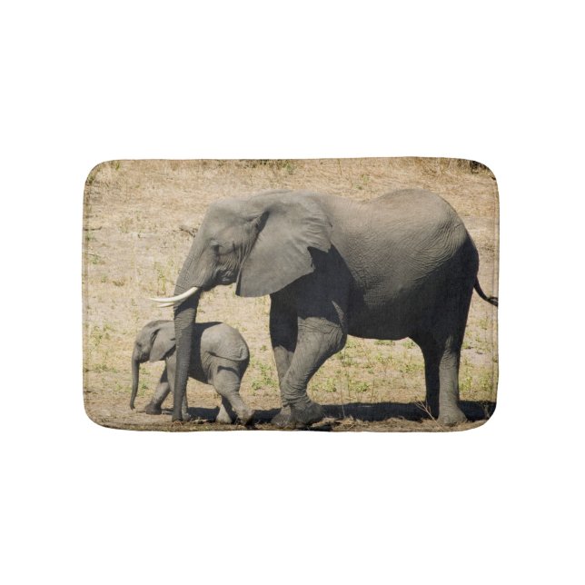 Tapis De Bain Éléphant et mère de bébé (Devant)
