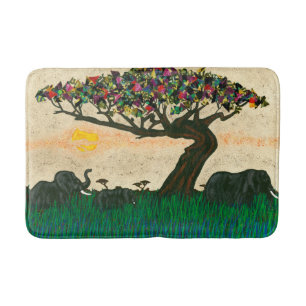 Tapis De Bain Éléphants sur les avions d'Afrique