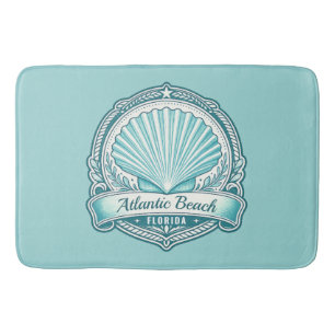 Tapis De Bain Emblème côtier d'Atlantic Beach FL coquillage