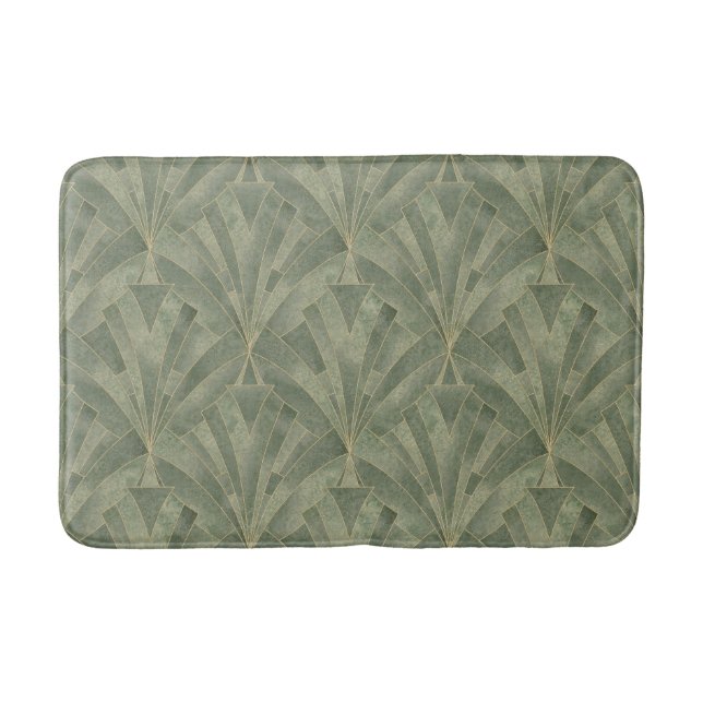 Tapis De Bain Emerald Green et Gold Art déco Motif (Devant)