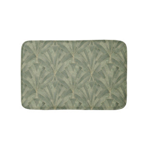 Tapis De Bain Emerald Green et Gold Art déco Motif