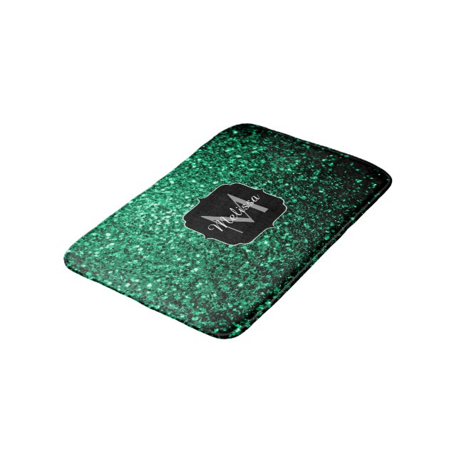 Tapis De Bain Emerald Green fausse parties scintillant scintille (Angle)