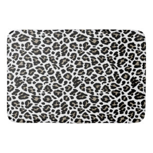 Tapis De Bain Empreinte de léopard blanc et noir