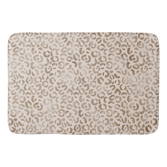 Tapis De Bain Empreinte de léopard Brown de crème        (Devant)