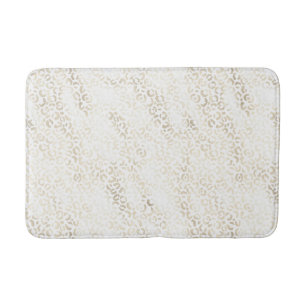 Tapis De Bain Empreinte de léopard Gold Blanc