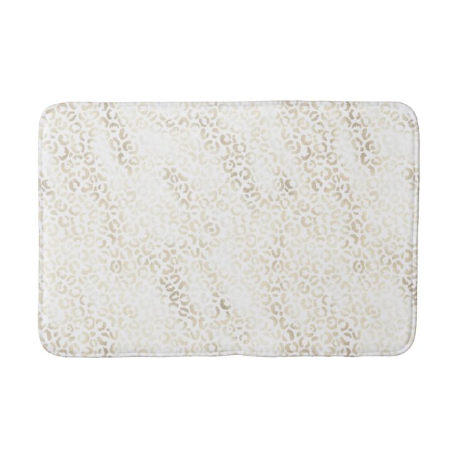 Tapis De Bain Empreinte de léopard Gold Blanc (Devant)