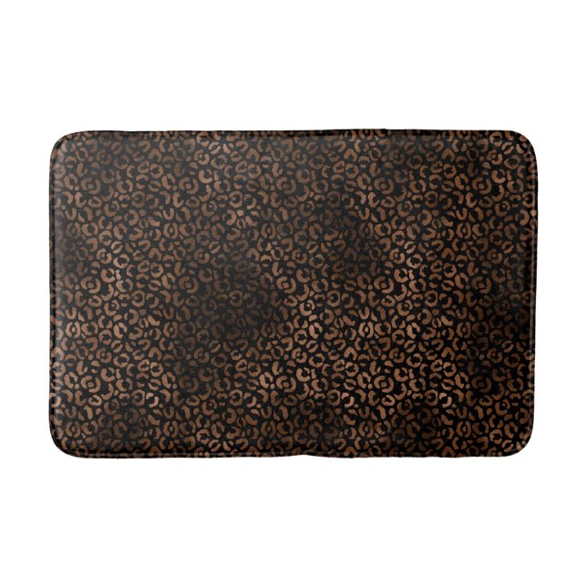 Tapis De Bain Empreinte de léopard noir Brown Glam (Devant)