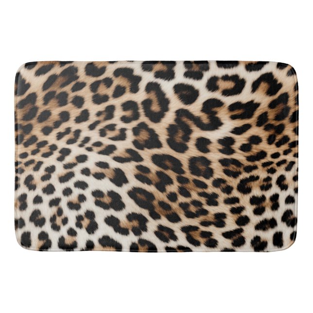 Tapis De Bain Empreinte de léopard noir crème (Devant)