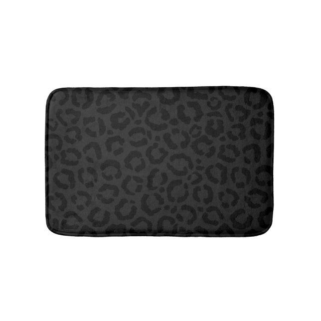 Tapis De Bain Empreinte de léopard noir minimal moderne (Devant)