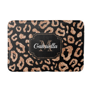 Tapis De Bain Empreinte de léopard parties scintillant