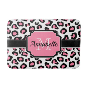 Tapis De Bain Empreinte de léopard rose