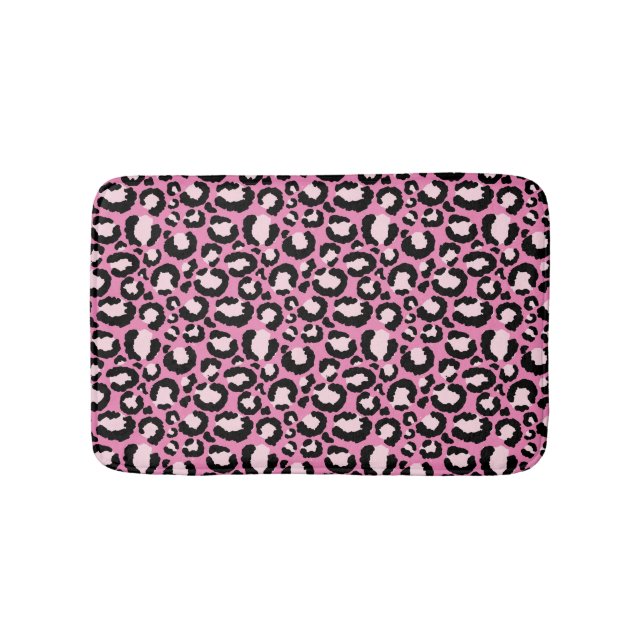 Tapis De Bain Empreinte de léopard rose (Devant)