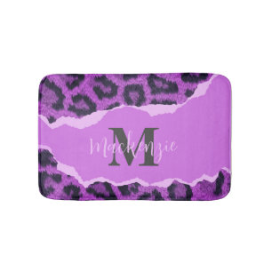 Tapis De Bain Empreinte de léopard violet