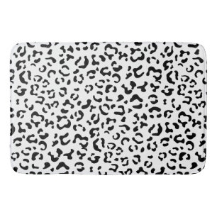 Tapis De Bain Empreinte de léopard, Zones Léopard, Noir Et Blanc