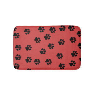 Tapis De Bain Empreinte de patte animal mignon Motif noir