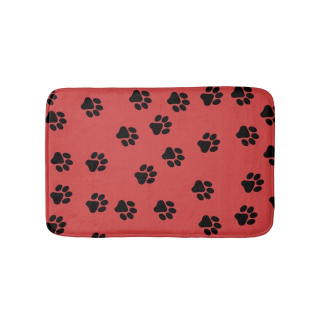 Tapis De Bain Empreinte de patte animal mignon Motif noir (Devant)