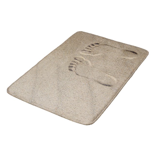 Tapis De Bain Empreintes de pieds nus dans le sable (Angle)