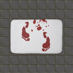 Tapis De Bain Empreintes sanglantes Sang Splissé Bain Mat
