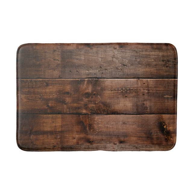 Tapis de bain en bois foncé rustique (Devant)