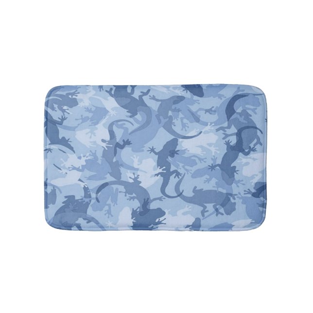 Tapis de bain en camouflage de reptile bleu (Devant)