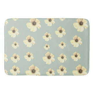 Tapis de bain en crème douce motif floral Vert sau