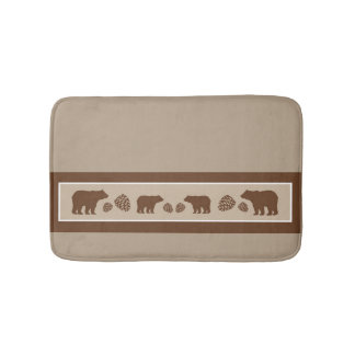 Tapis de bain en mousse à épingle brun rustique