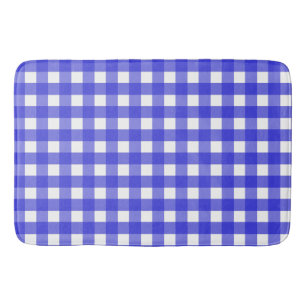 Tapis De Bain En vichy bleu royal