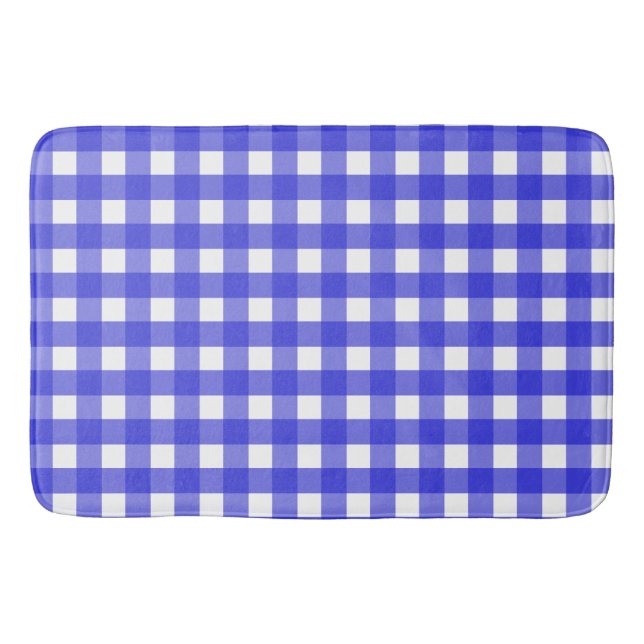 Tapis De Bain En vichy bleu royal (Devant)
