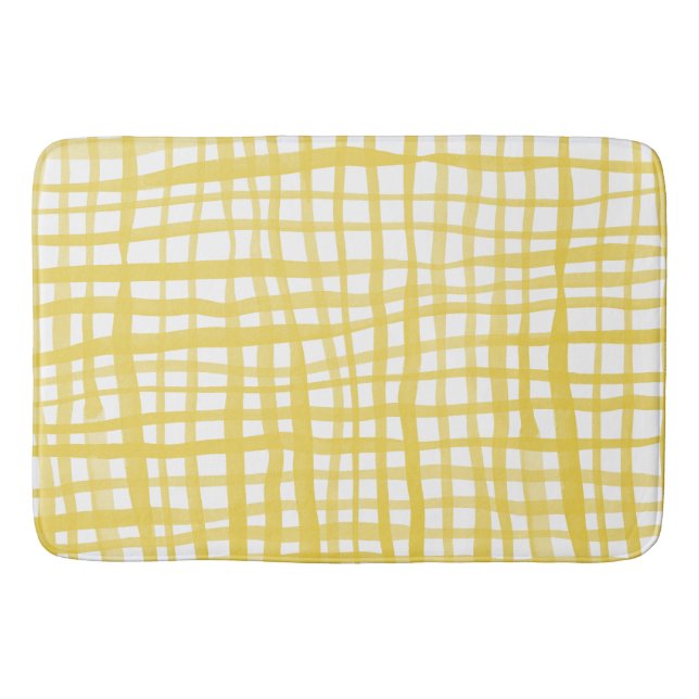 Tapis De Bain en vichy motif en jaune (Devant)