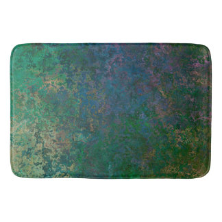 Tapis De Bain Encre d'alcool vert foncé et bleu Abstrait