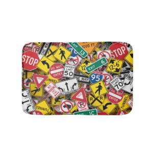 Tapis De Bain Enseignant de la conduite Collage des panneaux de