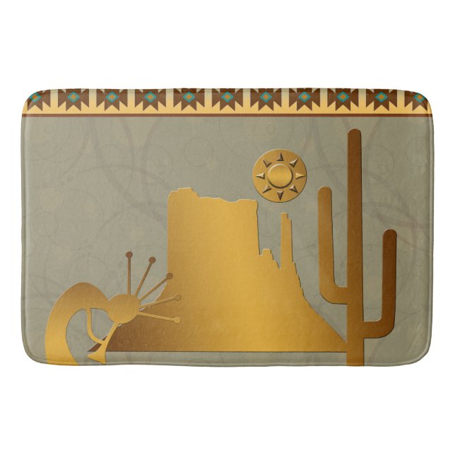 Tapis De Bain Ensemble Kokopelli Mesa & Cactus #2 (Devant)