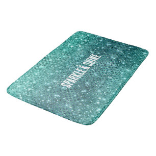 Tapis De Bain Éperche verte Turquoise Aqua