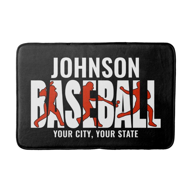 Tapis De Bain Équipe de baseball AJOUTER NOM Champion Joueur de  (Devant)