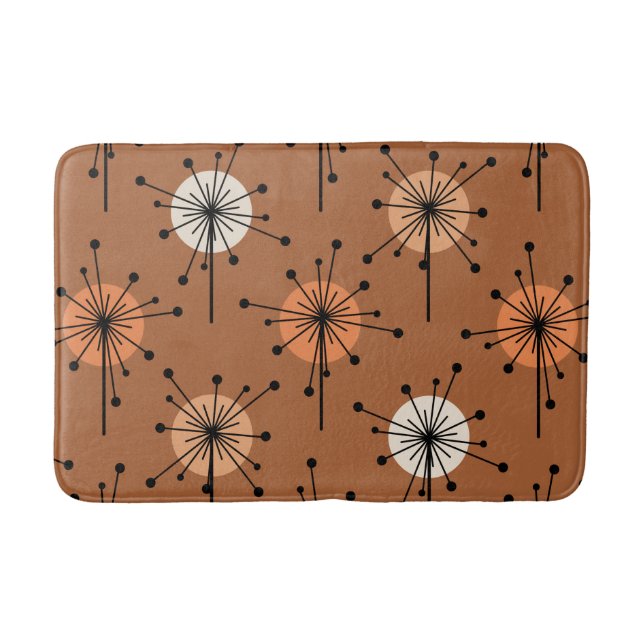 Tapis De Bain Ere atomique Spoutnik Starburst Fleurs brûlées Ora (Devant)