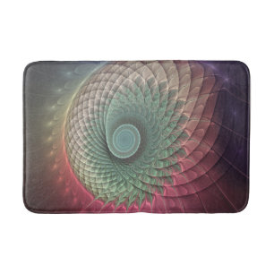 Tapis De Bain Escargot Abstrait coloré Art moderne fractal