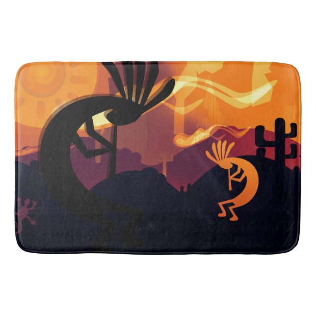 Tapis De Bain Esprit du désert de Kokopelli Coucher du soleil (Devant)