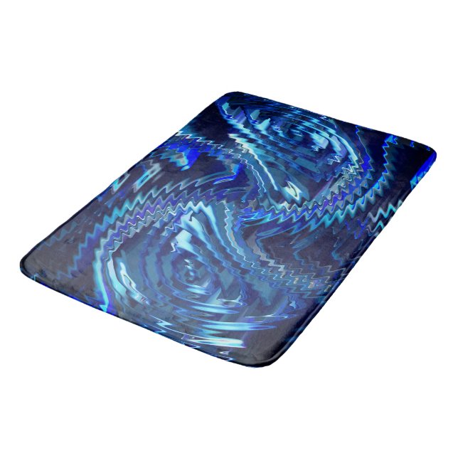 Tapis De Bain Estrela azul ondulada com trados em ziguezague (Angle)