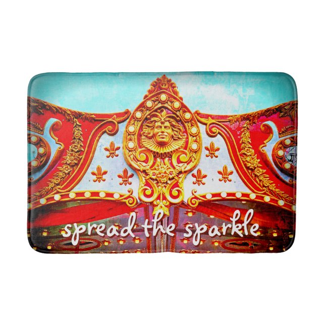 Tapis De Bain Étaler la citation étincelante face carrousel or r (Devant)