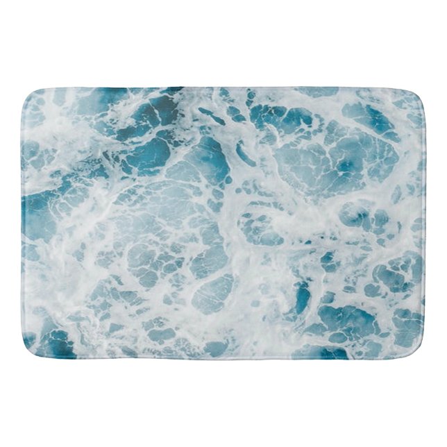 Tapis De Bain Été Bleu Océan Vague (Devant)