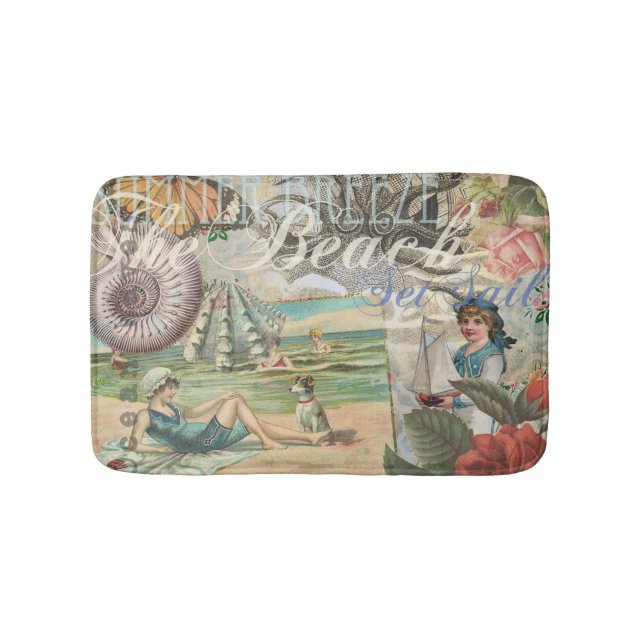 Tapis De Bain été plage vintage pieuvre antique voile (Devant)
