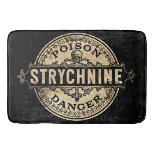 Tapis De Bain Étiquette vintage de poison de style de strychnin
