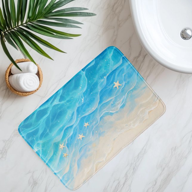 Tapis De Bain Étoile de mer de sable de plage imitation de style (Créateur téléchargé)