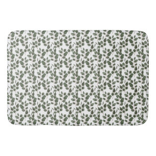 Tapis De Bain Eucalyptus Verdure Botanique Vert Blanc tendance