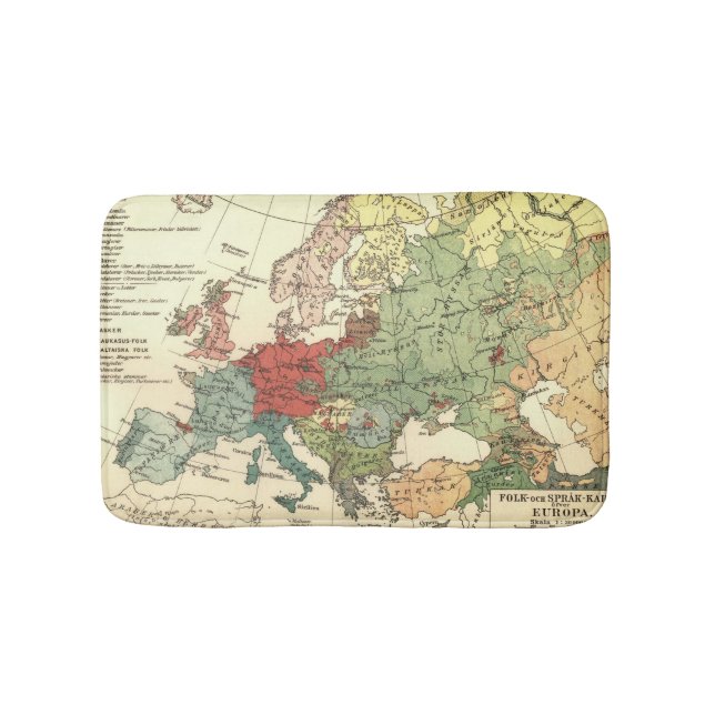 Tapis De Bain Europe Carte Pays Antique Mondiale (Devant)