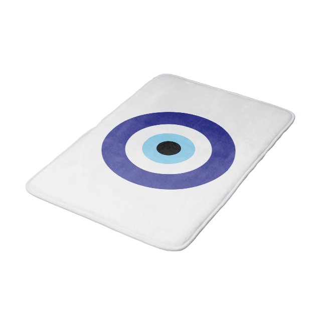Tapis De Bain Evil Eye Blue Mati mat design de bain (Angle)