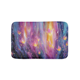 Tapis De Bain Explosion florale lumineuse abstraite