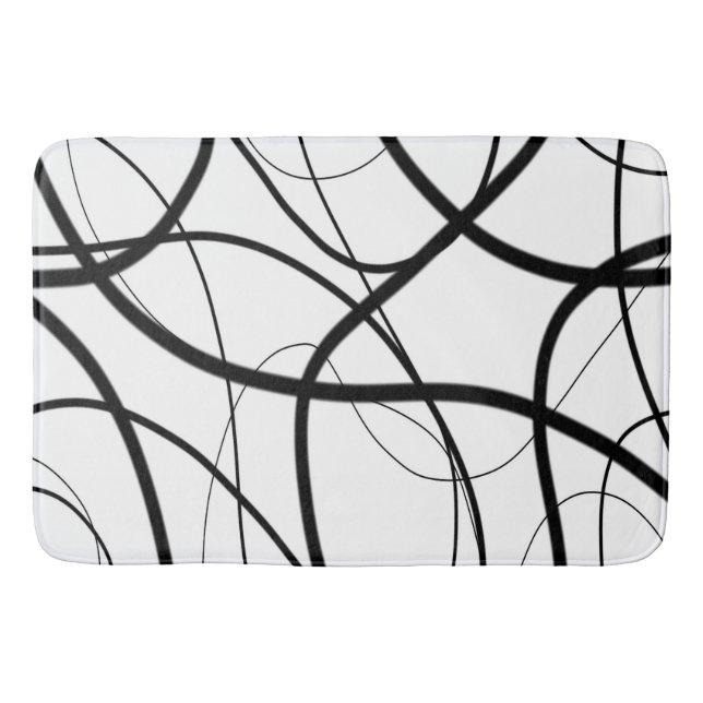 Tapis De Bain Expression en noir et blanc (Devant)