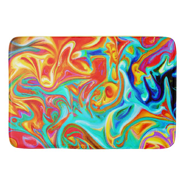 Tapis De Bain Expressive Colorful Abstractions Motif (Devant)