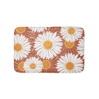 Tapis De Bain Faisceaux Brown : Motif Fleur sans couture